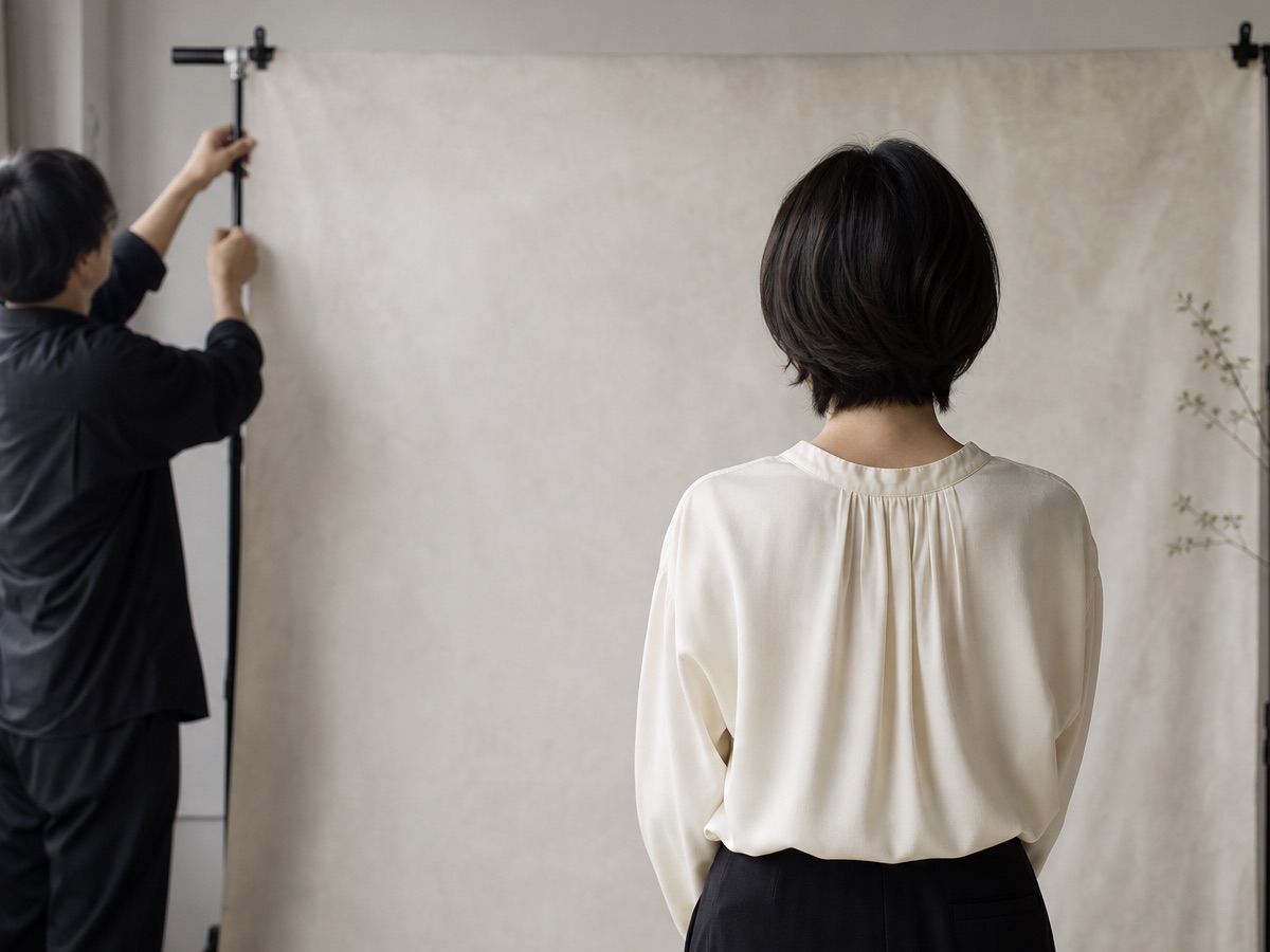 背景を整えるプロフィール撮影の準備